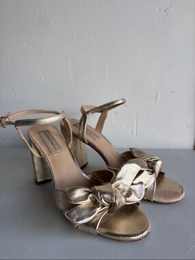 ANTONIO MELANI Gold Knot Heeled Sandals